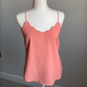 J Crew Factory Scalloped Pink Cami size 2